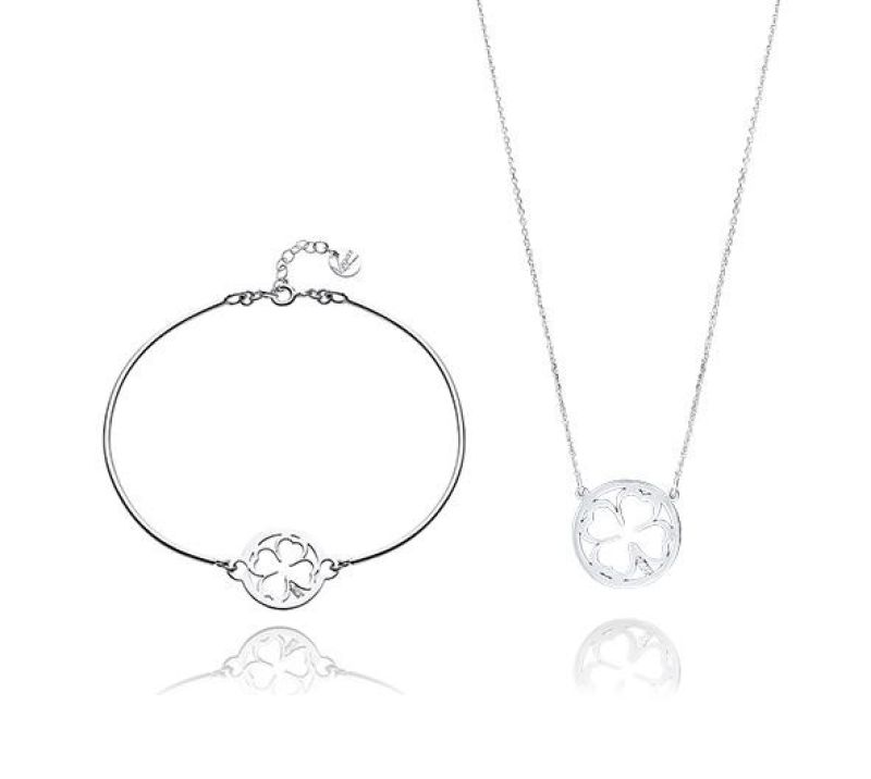 Set Kleeblatt rhodiniert